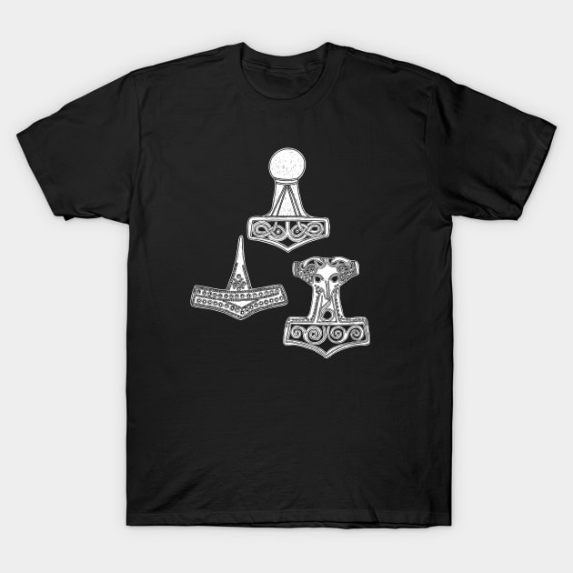 Triple Mjolnir T-Shirt by LaForma